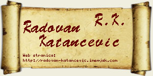 Radovan Katančević vizit kartica